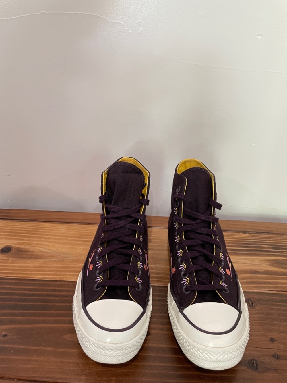 Converse Chuck 70 Platform Day of the Dead Black Cherry/Amarillo Sneakers 8.5 - Picture 9 of 16